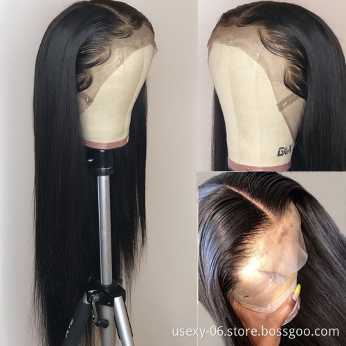 Wholesale Double Drawn 13X4 13X6 HD Swiss Lace Frontal Wig,Raw Virgin Cuticle Aligned Wig,Brazilian Human Hair Lace Front Wig